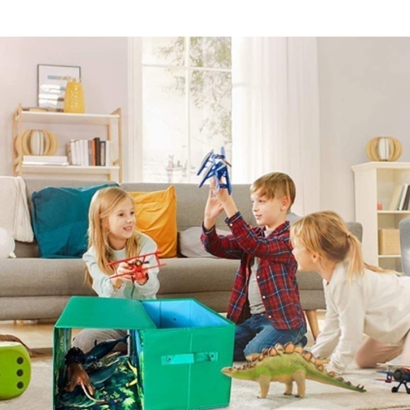 Brand New 2 in 1 Collapsible Toy Storage Box with Roll Out Play Mat Jungle Theme - Picture 7 of 8